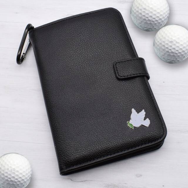 White Dove Design - Personalised Leatherette Golf Organiser Complete With Divot Repairer, Marker, Tees, Scorecard & Pencils - image 1