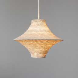 Lanna Crochet Pendant Lamp - Beige Colour Japandi Style Lampshade, Nordic Minimalistic Hanging Light - thumbnail 2