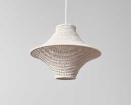 Lanna Crochet Pendant Lamp - Beige Colour Japandi Style Lampshade, Nordic Minimalistic Hanging Light