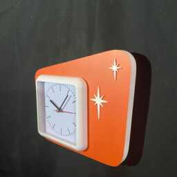Mid Century Modern Wall Clock, Indoors, Atomic Retro, Starburst Design, Bathroom Or Spa, Silent Quarts Movment - thumbnail 3