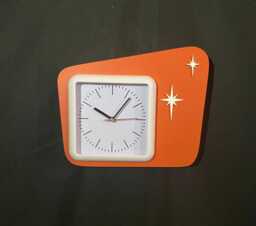 Mid Century Modern Wall Clock, Indoors, Atomic Retro, Starburst Design, Bathroom Or Spa, Silent Quarts Movment - thumbnail 1