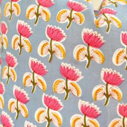 Indian Block Print Pillow Cover , Cotton Voile Hand Mede - thumbnail 3