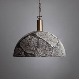 Kauri Organic Ceramic Dome Pendant Light Black Clay 14.75'' Ip20