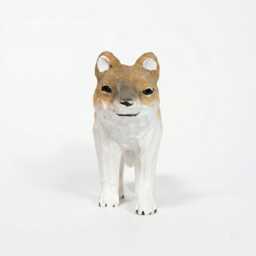 Hand Carved Wooden Coyote Figurine, Rustic Woodland Animal Decor, Whittled Wolf Statue, Desk Pet, Nature Lover Gift - thumbnail 2