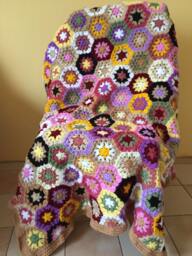 Granny Square Crochet Blanket Baby Crib - thumbnail 1