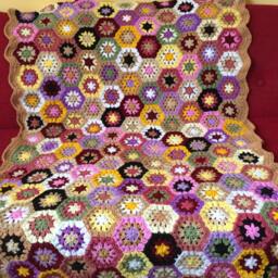 Granny Square Crochet Blanket Baby Crib - thumbnail 2