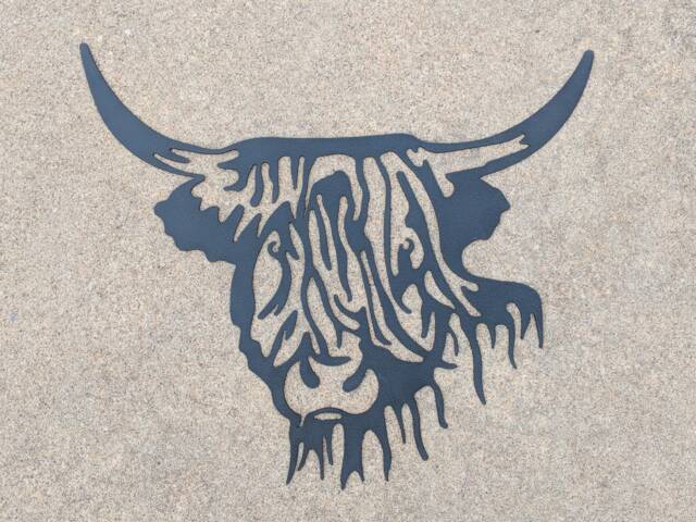 Highland Cow Metal Wall Art Scottish Coo Decor - image 1