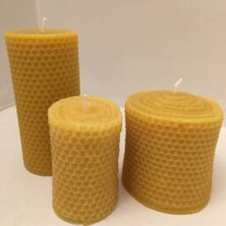 Qty Of 3 Assorted Honeycomb 100% Pure Beeswax Solid Candle - thumbnail 4