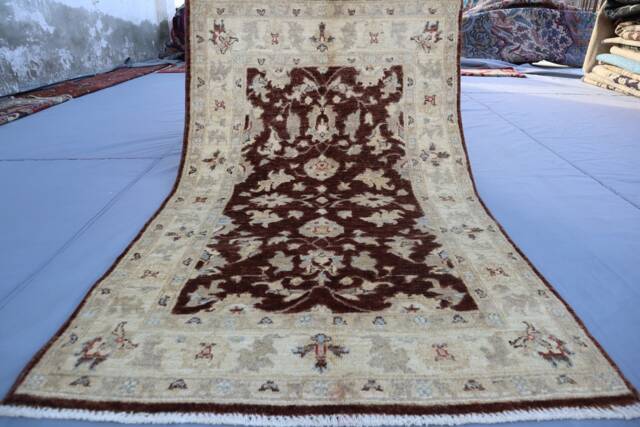 2'10x4'8 Ft Afghan Beige Natural Dyes Handmade Wool Oushak Rug, Turkish Design Tribal Area Oriental Bedroom Kitchen Rug 3x5 - image 1