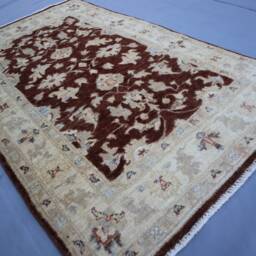 2'10x4'8 Ft Afghan Beige Natural Dyes Handmade Wool Oushak Rug, Turkish Design Tribal Area Oriental Bedroom Kitchen Rug 3x5 - thumbnail 3