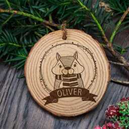 Personalised Woodland Chipmunk Christmas Tree Decoration - thumbnail 1