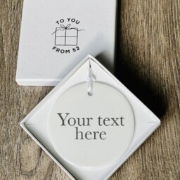 Photo Wedding Anniversary Birthday Ceramic Bauble Decoration With Your Message - thumbnail 3