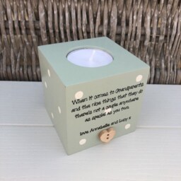 Grandparents Personalised Candle Gift Shabby Chic Style. Nana Grandad Nanny Or Any Name You Require. Christmas Birthday - thumbnail 2