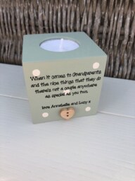 Grandparents Personalised Candle Gift Shabby Chic Style. Nana Grandad Nanny Or Any Name You Require. Christmas Birthday - thumbnail 1