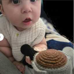 Cute Baby Shower Gift For A Coffee Lover, Knit Portafilter Toy, Crochet Rattle Barista Son, Cofee Loving Parents Present - thumbnail 4
