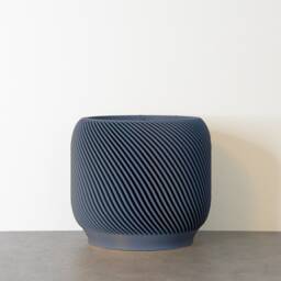 "Sierra Planter With Drainage & Saucer in Stone Blue, Unique 3D-Printed Plant Pot, Small To Large Sizes 4"" 5"" 6"" 7"" 8" - thumbnail 2