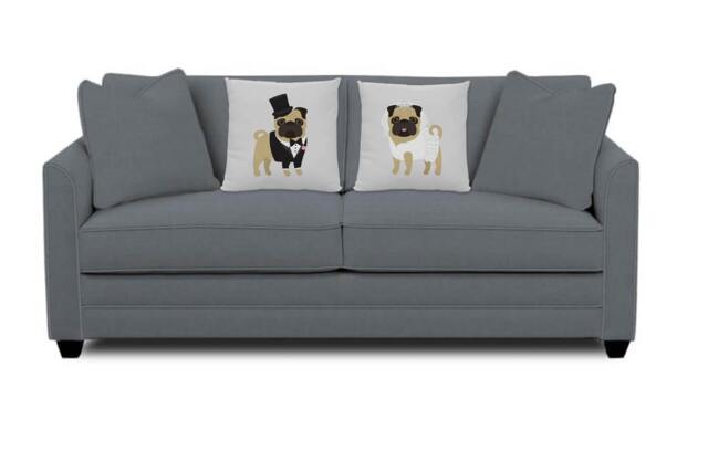 Wedding Pugs Pillows - Pug Set Of 2 Wedding Gift Pug Decor Bride & Groom Pugs - image 1
