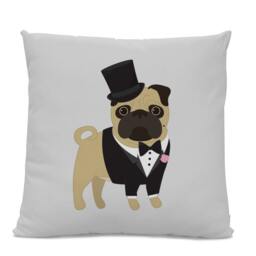 Wedding Pugs Pillows - Pug Set Of 2 Wedding Gift Pug Decor Bride & Groom Pugs - thumbnail 2
