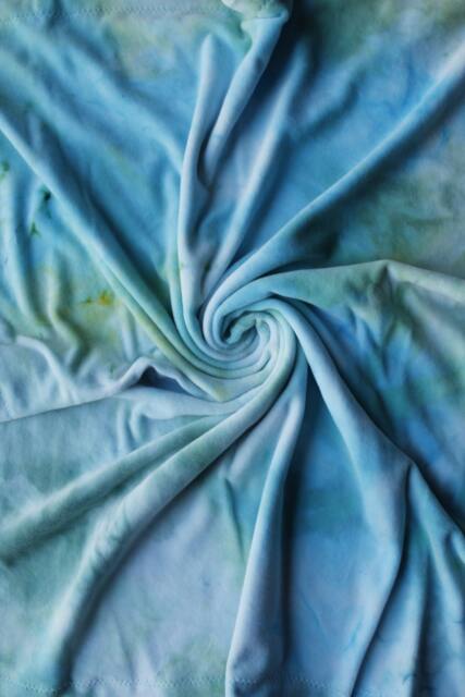 Blue, Green & Yellow Cotton Velour Bamboo Sateen Small Blanket - image 1
