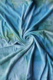 Blue, Green & Yellow Cotton Velour Bamboo Sateen Small Blanket