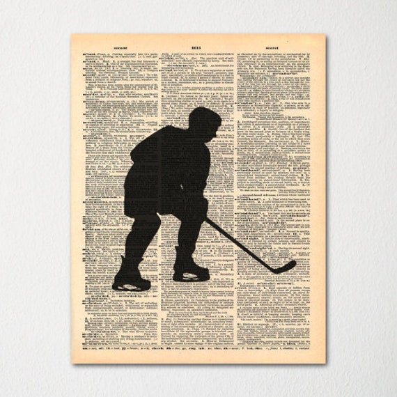 Hockey Dictionary Art Print/Vintage Paper