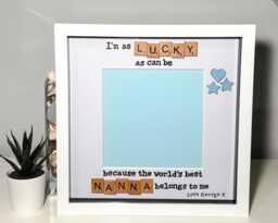 Lucky As Can Be Nana Nanna Nan Scrabble Art Frame Photo Handcrafted Birthday Christmas Everday Gift Loved Present Mother's Day - thumbnail 1