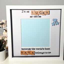 Lucky As Can Be Nana Nanna Nan Scrabble Art Frame Photo Handcrafted Birthday Christmas Everday Gift Loved Present Mother's Day - thumbnail 2