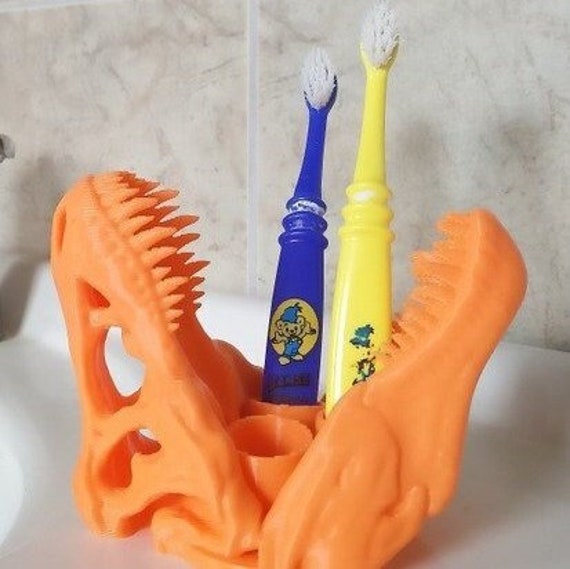 T-Rex Toothbrush Holder - Tyrannosaurus Rex Dinosaur Bathroom T Boys Kids - image 1