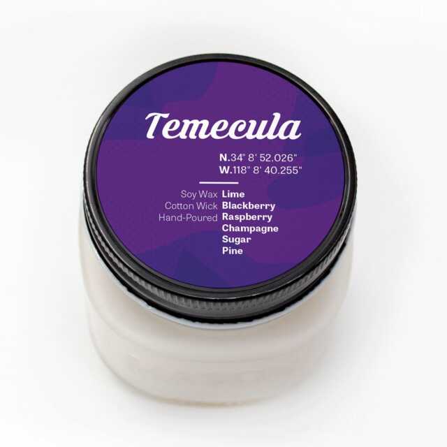 Temecula California Soy Wax Candle, Hand Poured Mason Jar Small Batch Custom Eco Friendly Farmhouse Decor - image 1