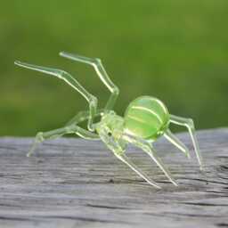 Uranium Glass Spider Vaseline Figurine Pendant Uv - thumbnail 4
