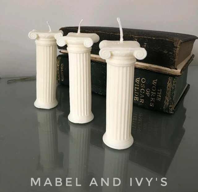 The Three Pillars Columns Roman Greek Candle Set Statement Fragranced Luxury Soy Wax - image 1