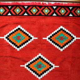 Red Kilim Rug Oriental Chenille Carpet, Graphic Ornament - 200 X 300 cm - thumbnail 3