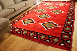Red Kilim Rug Oriental Chenille Carpet, Graphic Ornament - 200 X 300 cm - thumbnail 1