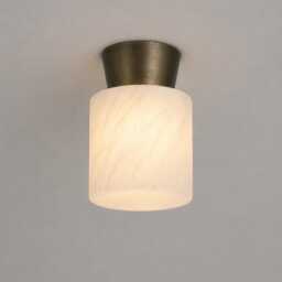 Alabaster Flush Mount Ceiling Light - Modern Marble Mid Century Solid Brass Fixture Luxury - thumbnail 2