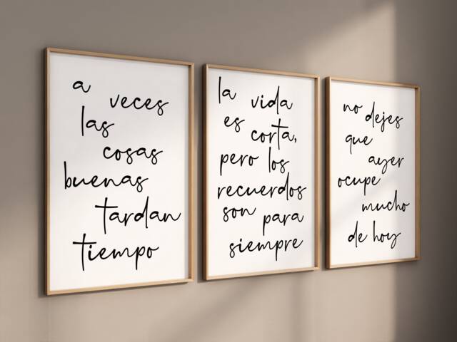 Set Of 3 Spanish Quote Wall Art Prints - Inspiring Typography Decor Meaningful Gifts Spain Inspired Motivational Home - image 1