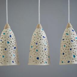 Lighting. Hanging Lamp Shades. Pendant Lighting. 3 Ceramic Pendant Lights. Ceiling Lamps - thumbnail 2