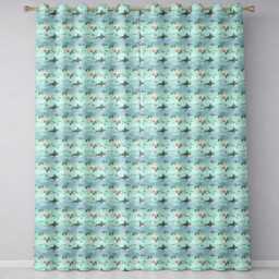 Cartoon Sharks Blue Ocean Seamless Pattern Readymade Eyelet Ring Top Thermal 100% Blackout Curtains - thumbnail 2