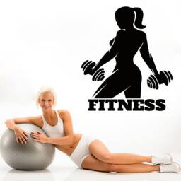 Fitness Wall Decal Motivational Gym Decor T749 - thumbnail 1