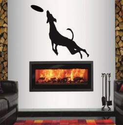 In-Style Decals Wall Vinyl Decal Home Decor Art Sticker Cute Dog Playing Fetch Ball Play Room Pet Shop Grooming Salon Removable Design 378 - thumbnail 1