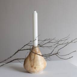 Handmade Olive Wood Bud Vase Or Candlestick Holder - Nordic Style - thumbnail 3