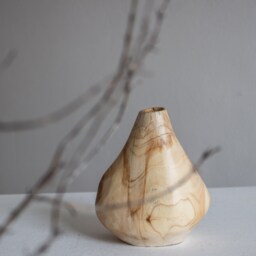 Handmade Olive Wood Bud Vase Or Candlestick Holder - Nordic Style - thumbnail 2
