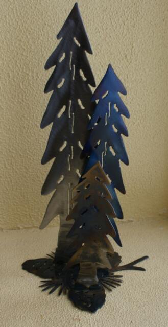 Triple Tree Decor. Table. Center Piece. Napkin Holder. Tree. Pine Cone. Outdoor. Rustic. Home. Home Handmade. Gift. Him. Her - image 1