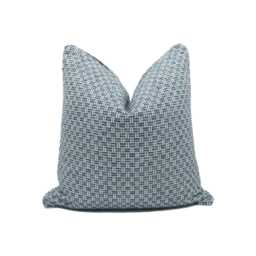 Clarke & - Tecido Denim Chic Piped Small Scale Basket Weave Cushion Cover Handmade Throw Pillow Designer Home D??cor - thumbnail 1