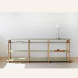 Any Shelf 240/4 - Mid-Century Modern Shelving Unit White Oak Bookcase, Tv Stand - thumbnail 2