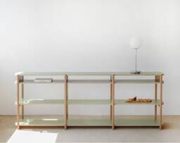 Any Shelf 240/4 - Mid-Century Modern Shelving Unit White Oak Bookcase, Tv Stand