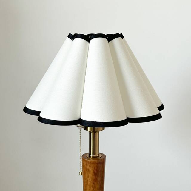 White Black Trim Pleated Lampshade Warm Lighting For Table Lamps Pendant Light PVC Fabric Petal Shades Home Furnishing Lamp Decor - image 1