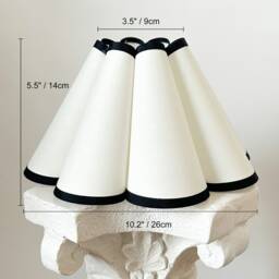 White Black Trim Pleated Lampshade Warm Lighting For Table Lamps Pendant Light PVC Fabric Petal Shades Home Furnishing Lamp Decor - thumbnail 3
