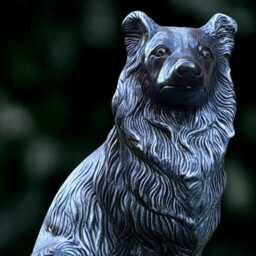 Unique Collie Dog Sculpture Concrete Statue Outdoor Scottish Ornament Memorial Figurine Handmade Art Dog Lover Gift - thumbnail 2