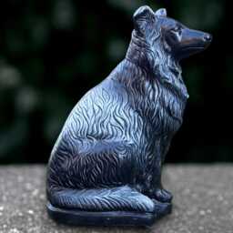 Unique Collie Dog Sculpture Concrete Statue Outdoor Scottish Ornament Memorial Figurine Handmade Art Dog Lover Gift - thumbnail 3