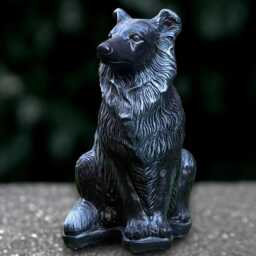Unique Collie Dog Sculpture Concrete Statue Outdoor Scottish Ornament Memorial Figurine Handmade Art Dog Lover Gift - thumbnail 1